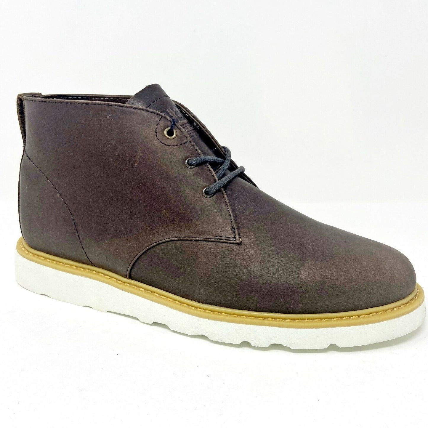 Clae Strayhorn Vibram Umber Leather Mens Casual Sneakers
