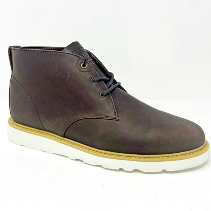 Clae Strayhorn Vibram Umber Leather Mens Casual Sneakers