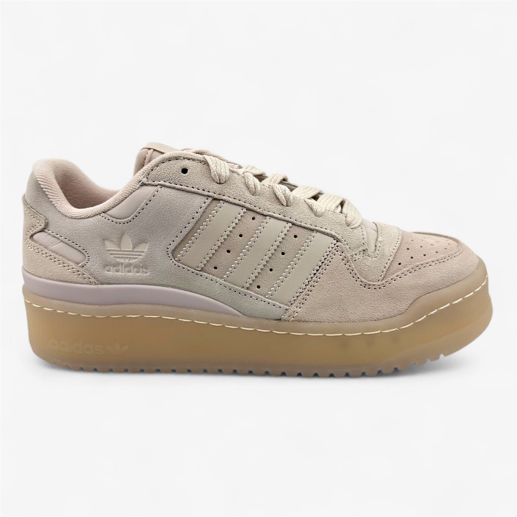 Adidas Forum Bold Stripes Putty Mauve Cream White Womens Athletic Sneaker