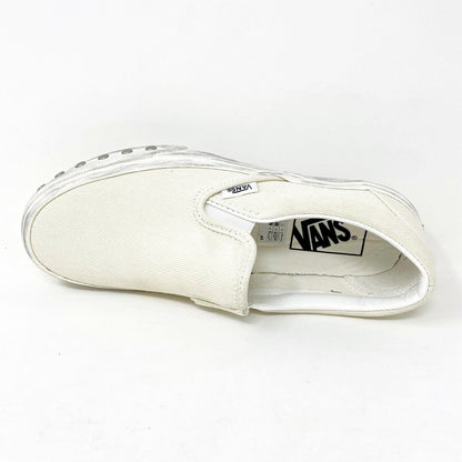 Vans Classic Slip On (Overwashed) White Womens Studded Casual Shoes