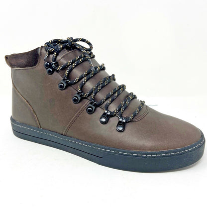 Clae Grant Umber Leather Brown Black Mens Premium Casual Sneakers