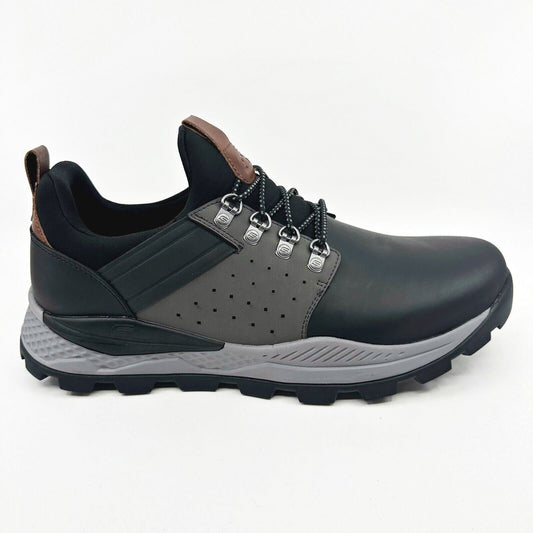 Skechers Riglen Albano Black Gray Mens Size 10.5 Leather Athletic Sneakers