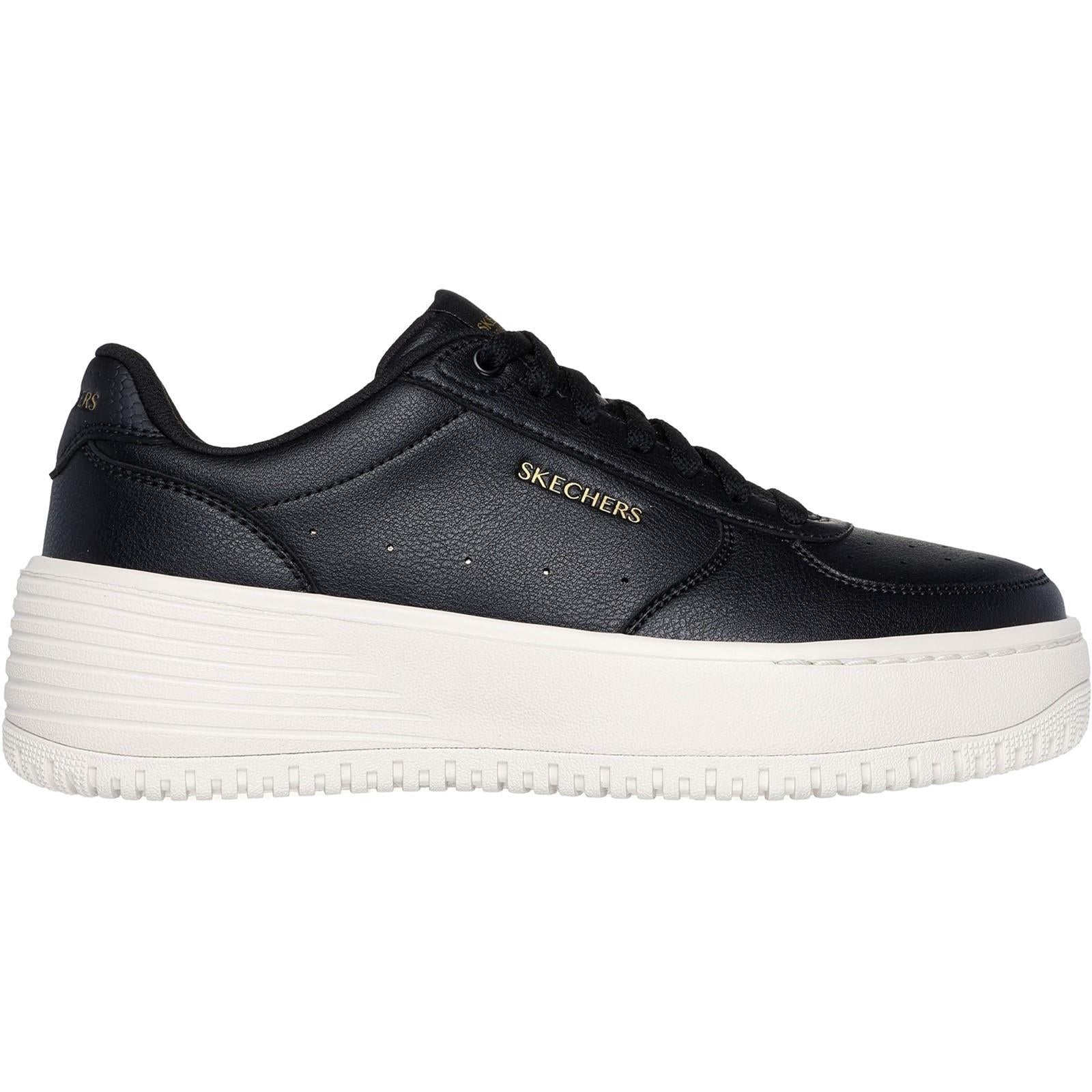 Women's Wide Fit Skechers 185110 Court Classics Grand 92 Be Lifted Trainers - Black