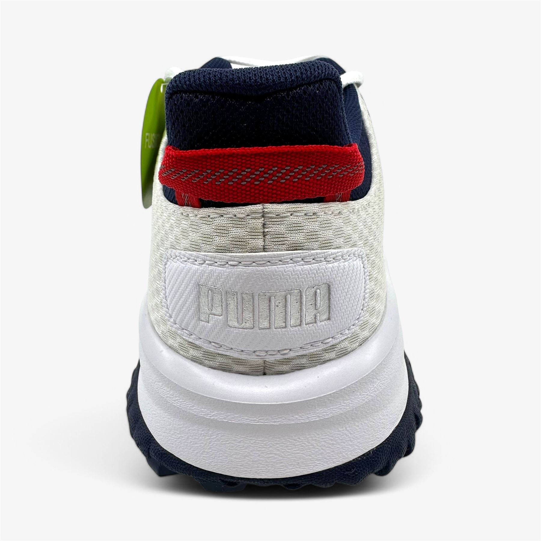 PUMA Fusion Grip White Silver Navy Mens Spikeless Golf Shoes