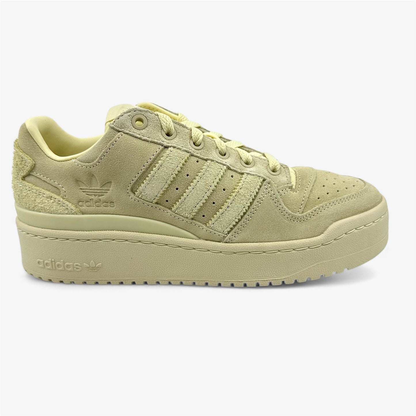 Adidas Forum Bold Stripes Yellow Beige Cream Womens Athletic Sneaker
