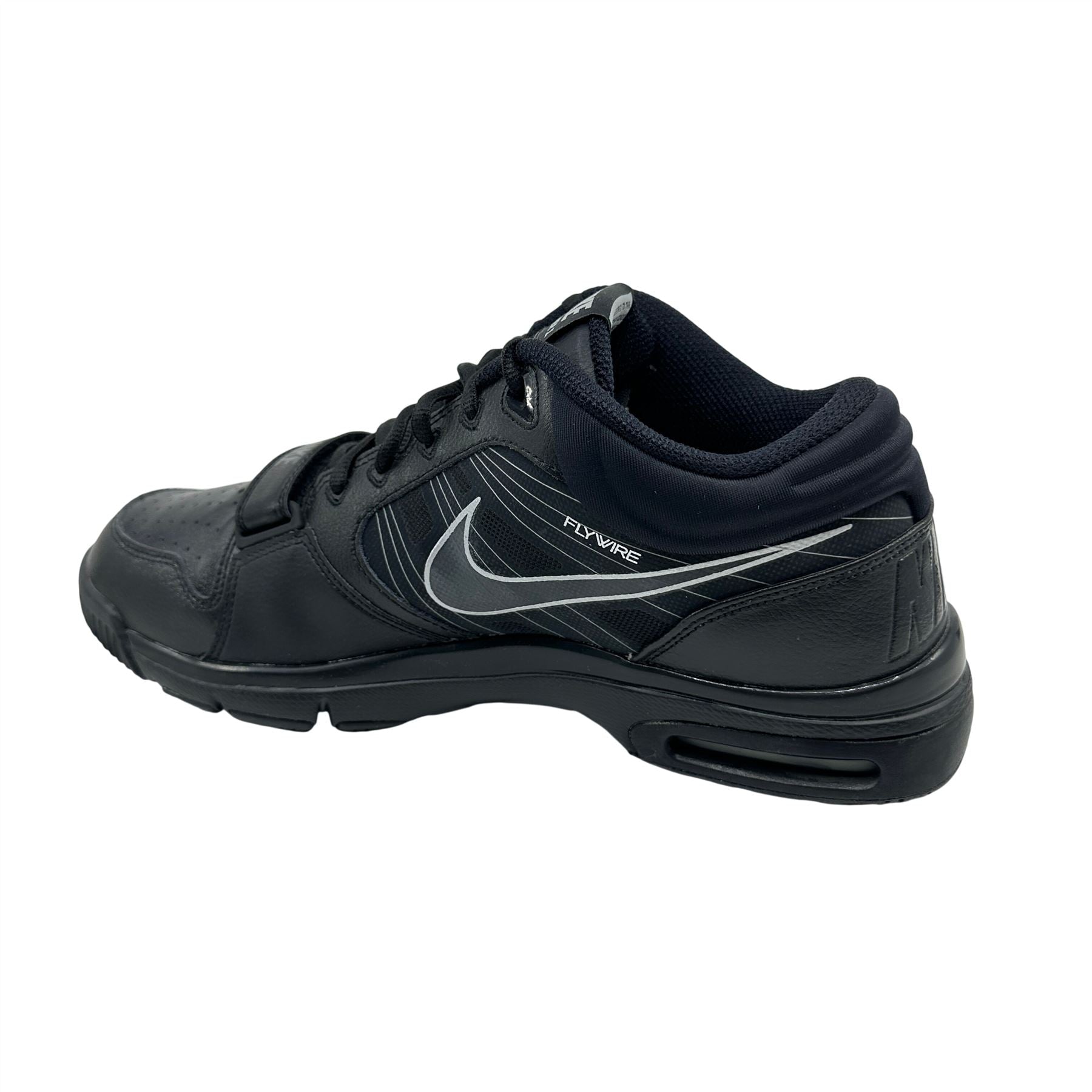 Nike Trainer 1.2 Mid Black Metallic Silver Mens Athletic Sneaker