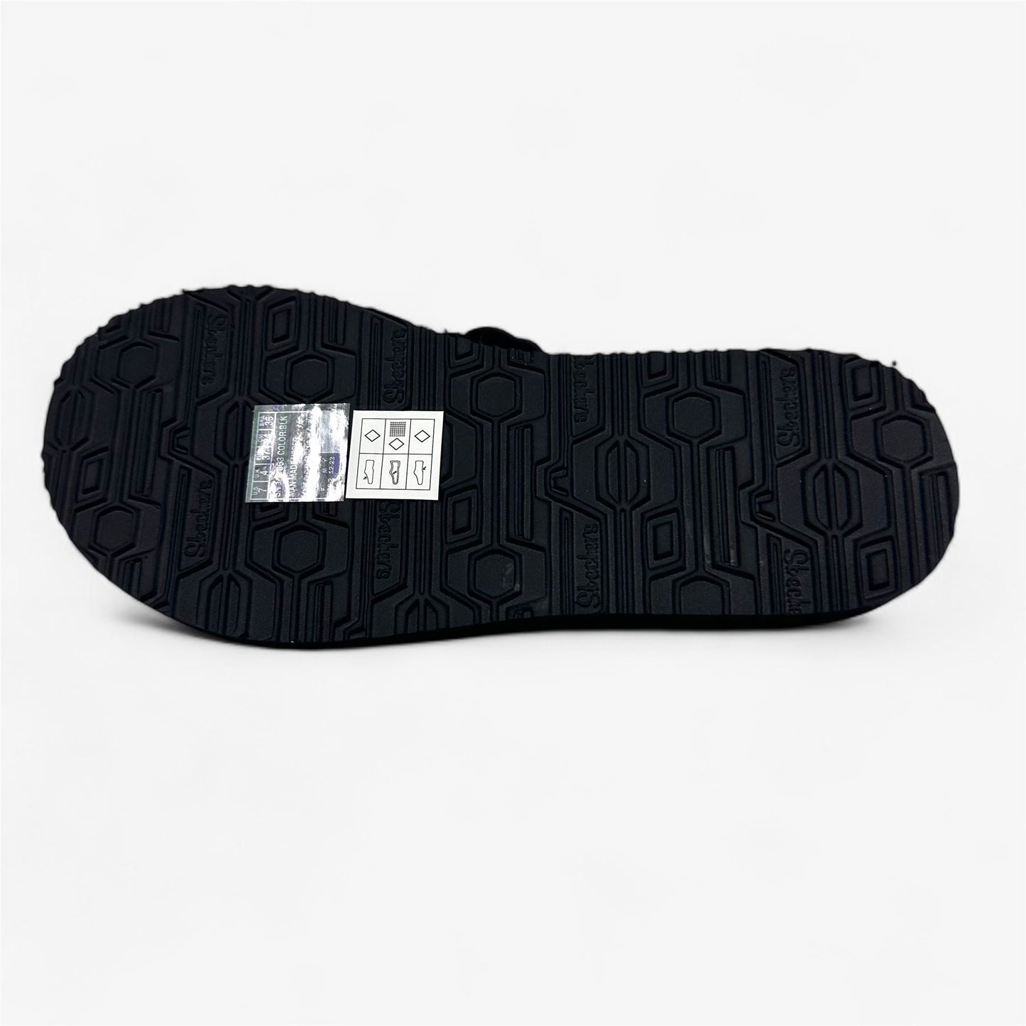 Skechers Meditation Floral Candy Black Womens Sandal Thong