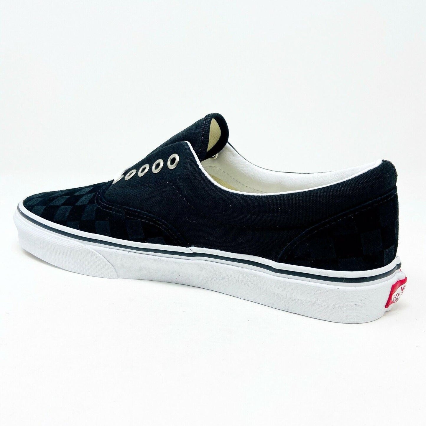 Vans Era (Deboss Checkerboard) Black True White Womens Classic Shoes Sneakers