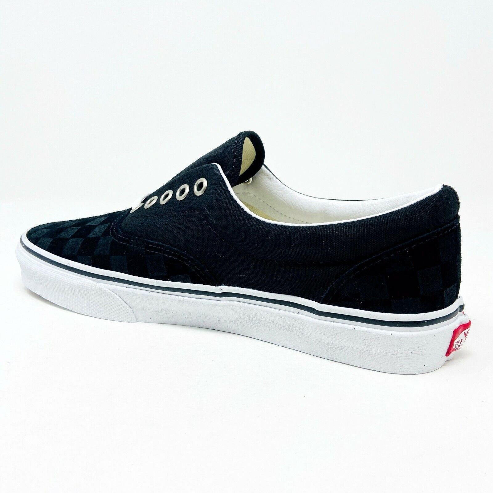 Vans Era (Deboss Checkerboard) Black True White Womens Classic Shoes Sneakers