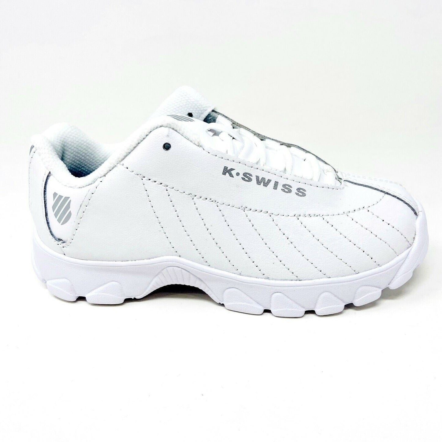 K-Swiss ST329 White Silver Kids Casual Sneakers 56408 155