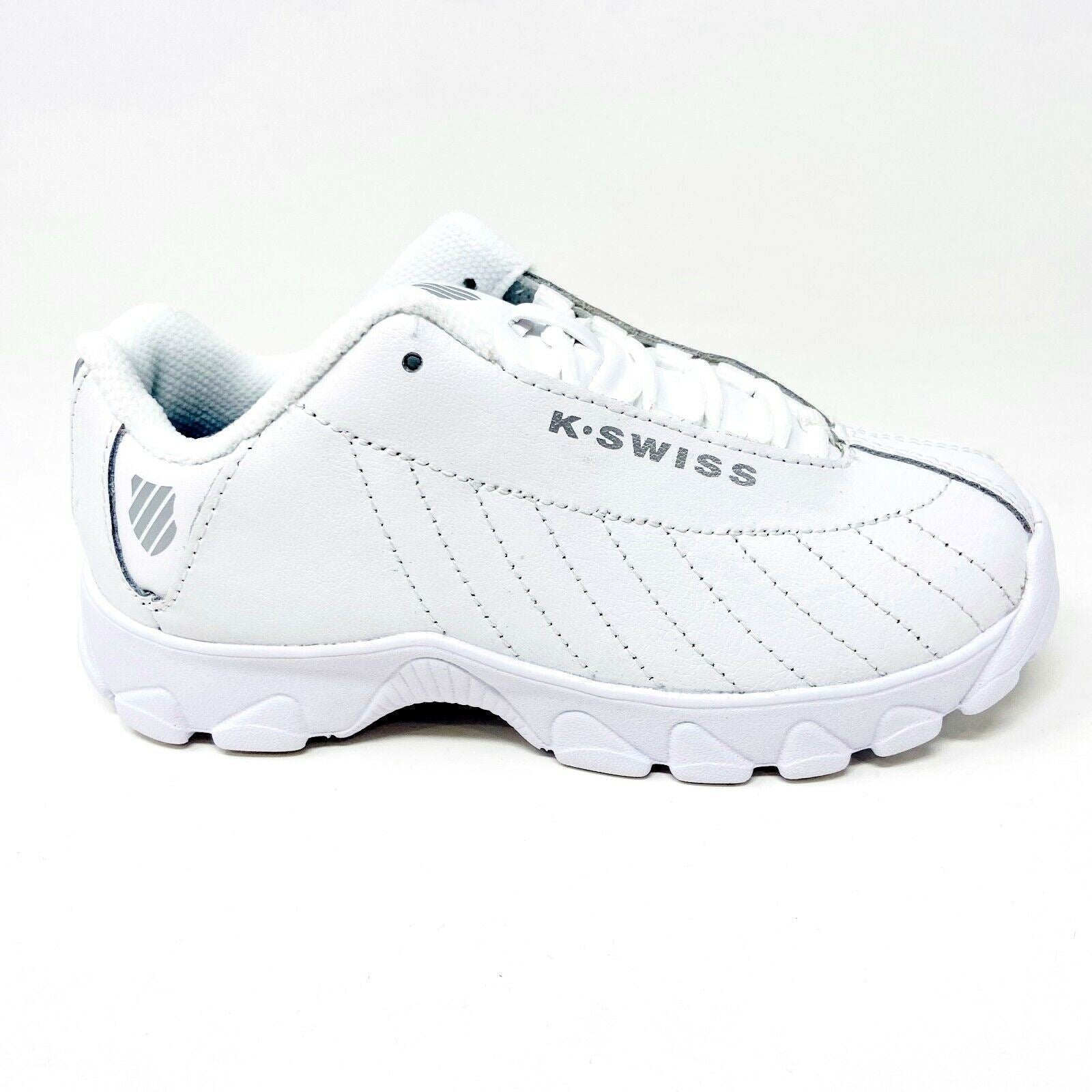 K-Swiss ST329 White Silver Kids Casual Sneakers 56408 155