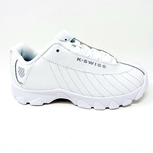 K-Swiss ST329 White Silver Kids Casual Sneakers 56408 155