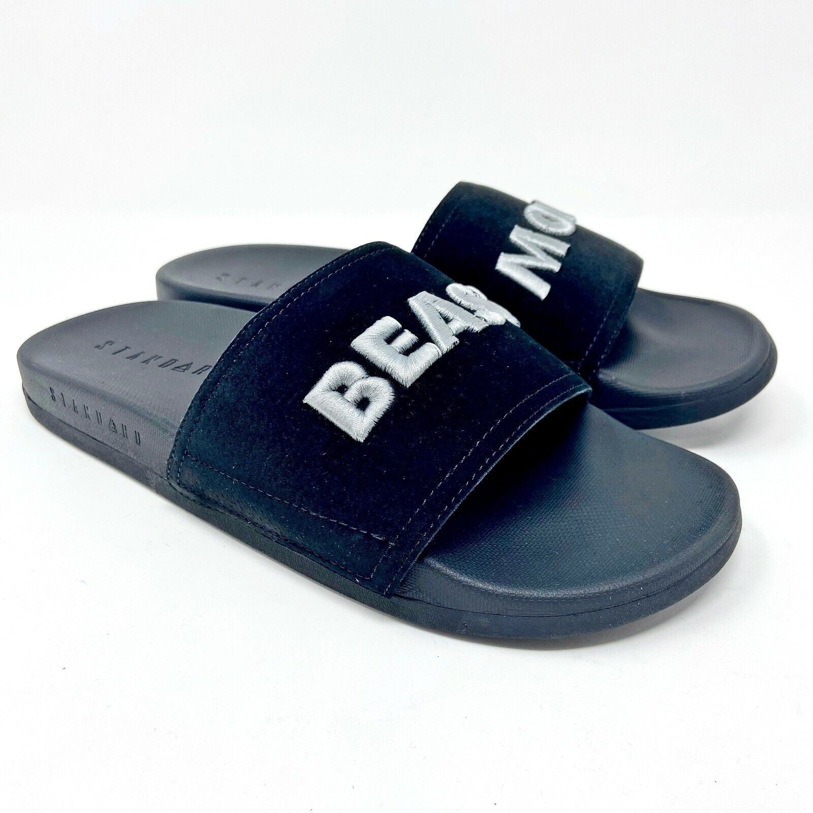 STNDRD Standard Los Angeles Monaco Beast Mode Black Womens Gym Slide Sandals