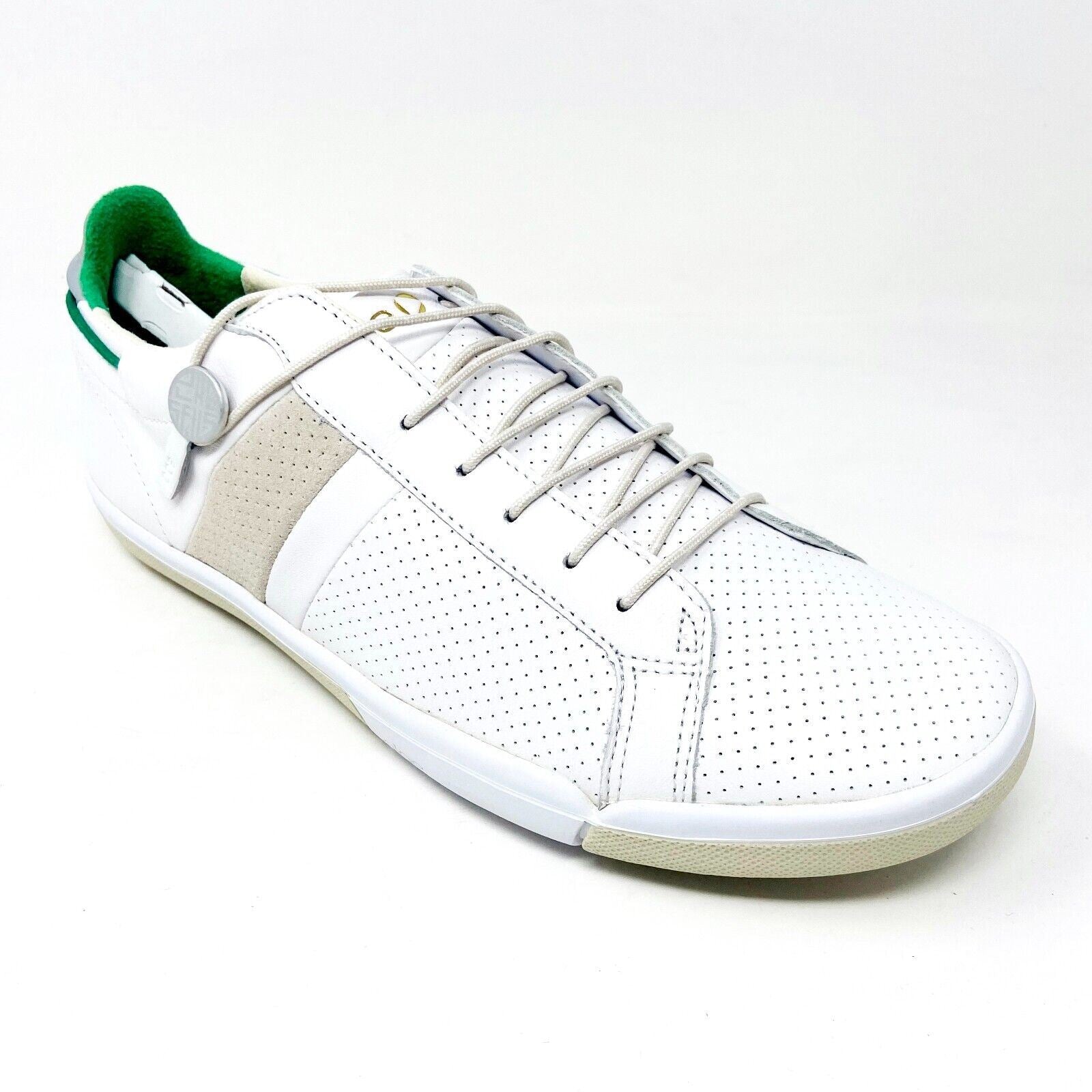Plae Mulberry White Green Mens Full Grain Leather Casual Sneakers 552010 100