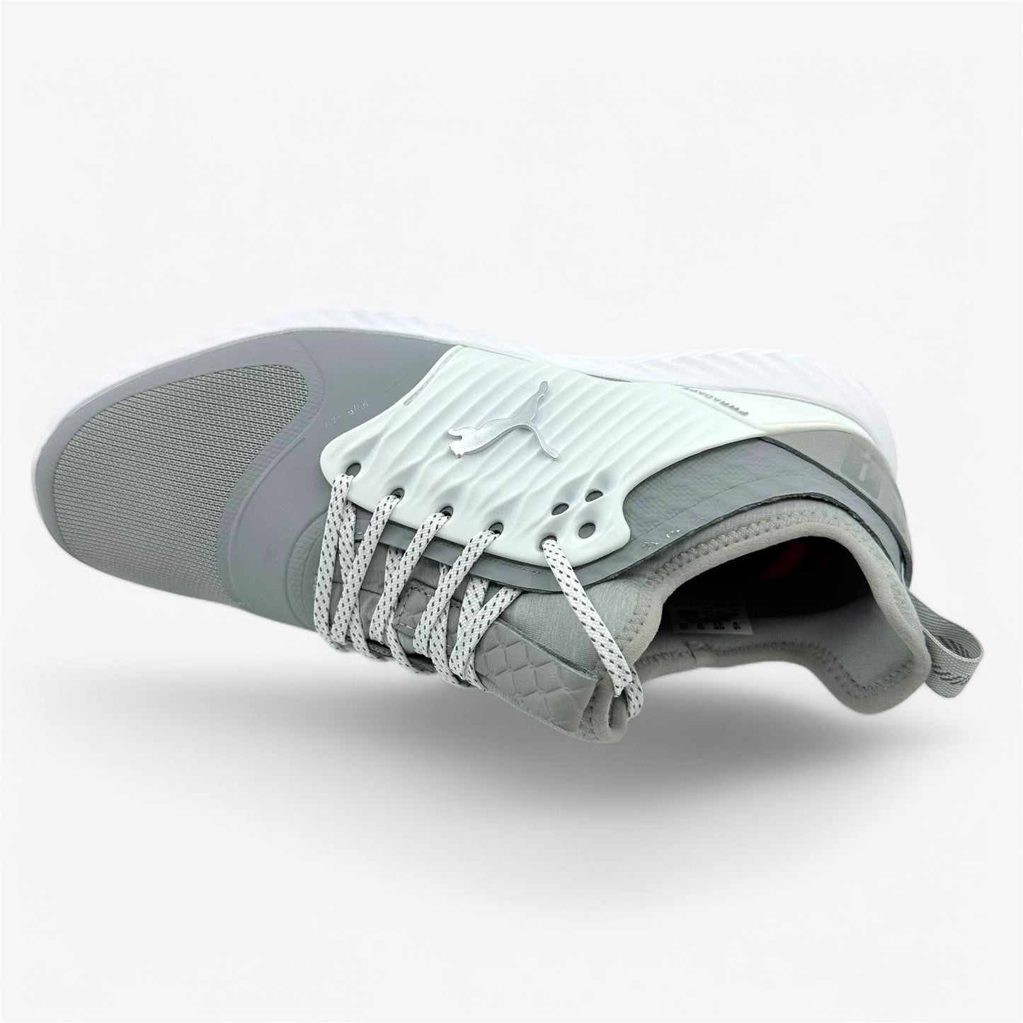 PUMA Ignite Pwradapt Caged Gray Violet Silver Mens Wide Waterproof Golf Shoes
