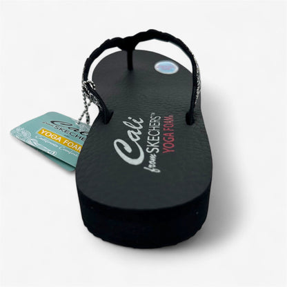 Skechers Meditation Floral Candy Black Womens Sandal Thong