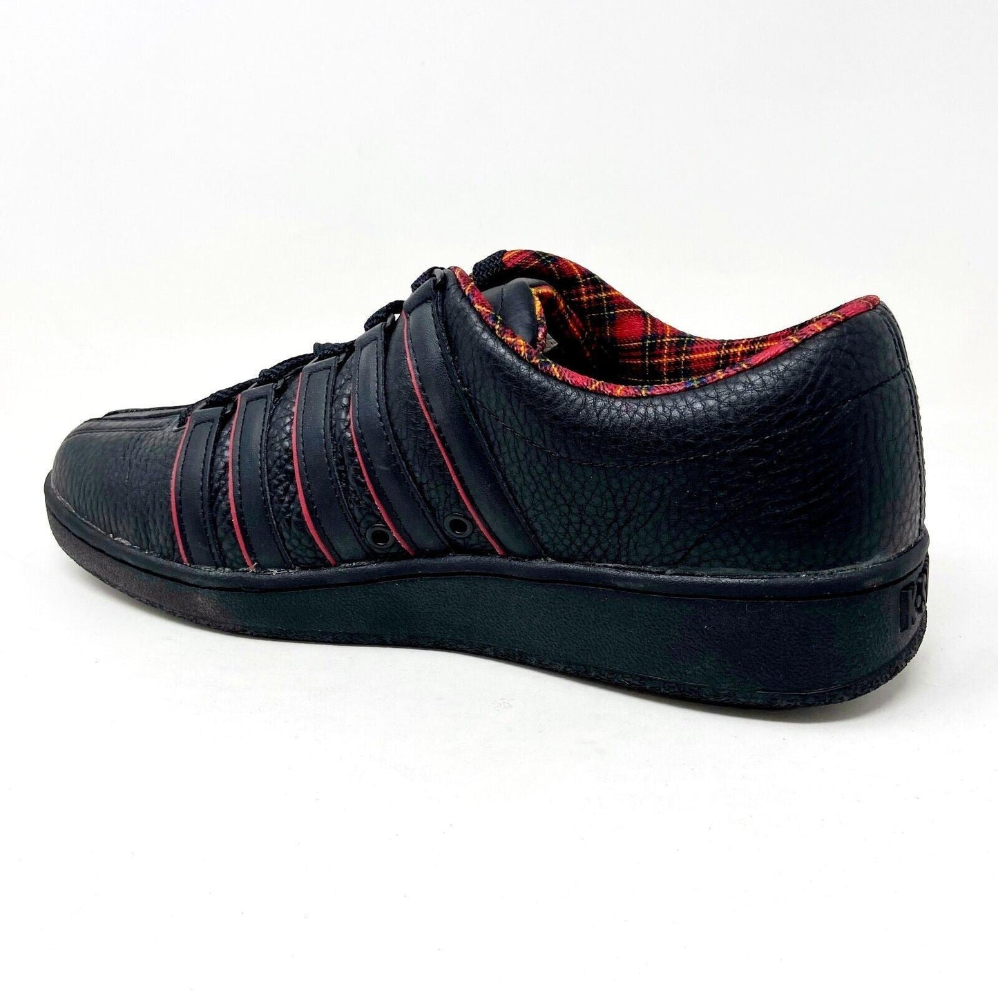 K-Swiss Mens Classic LXP Black Red Tartan Leather Sneakers 01012069