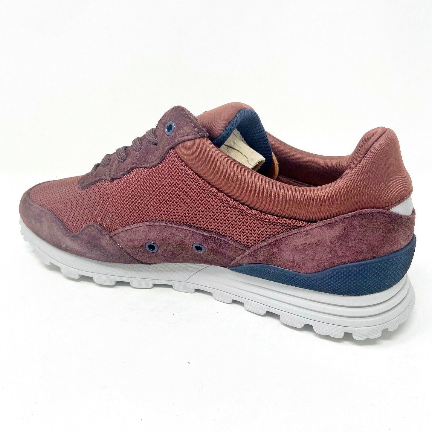 Clae Hoffman Oxblood Suede Mesh Mens Casual Walking Sneakers