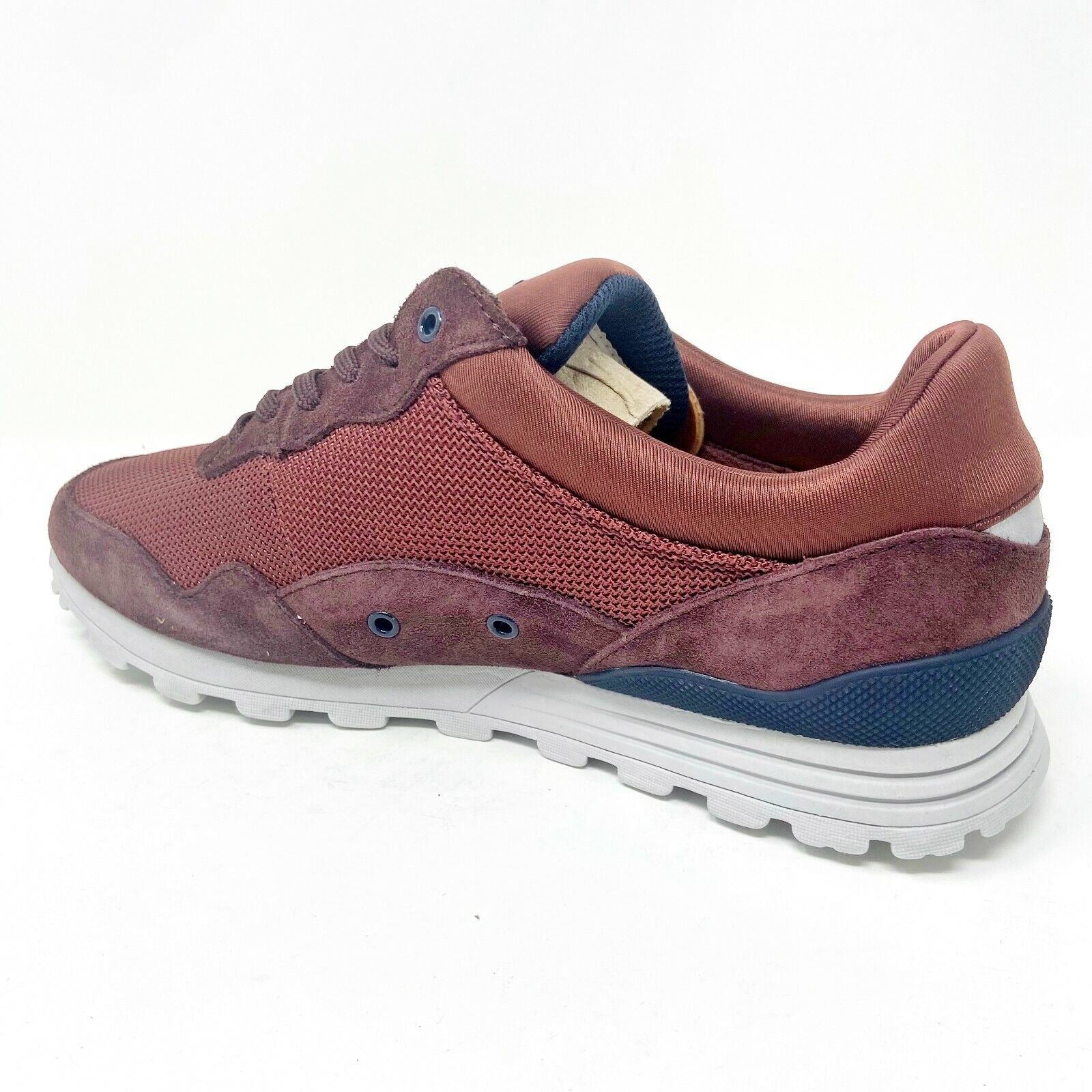 Clae Hoffman Oxblood Suede Mesh Mens Casual Walking Sneakers