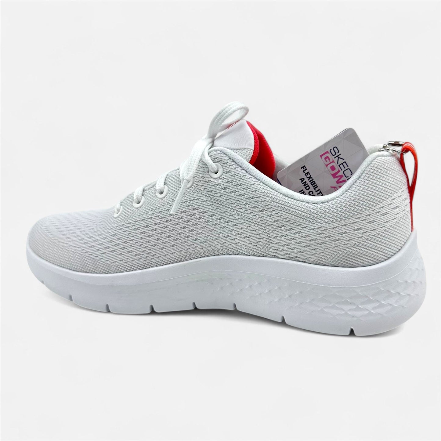 Skechers Go Walk Flex Kali White Hot Coral Womens Athletic Ultra Go Sneaker