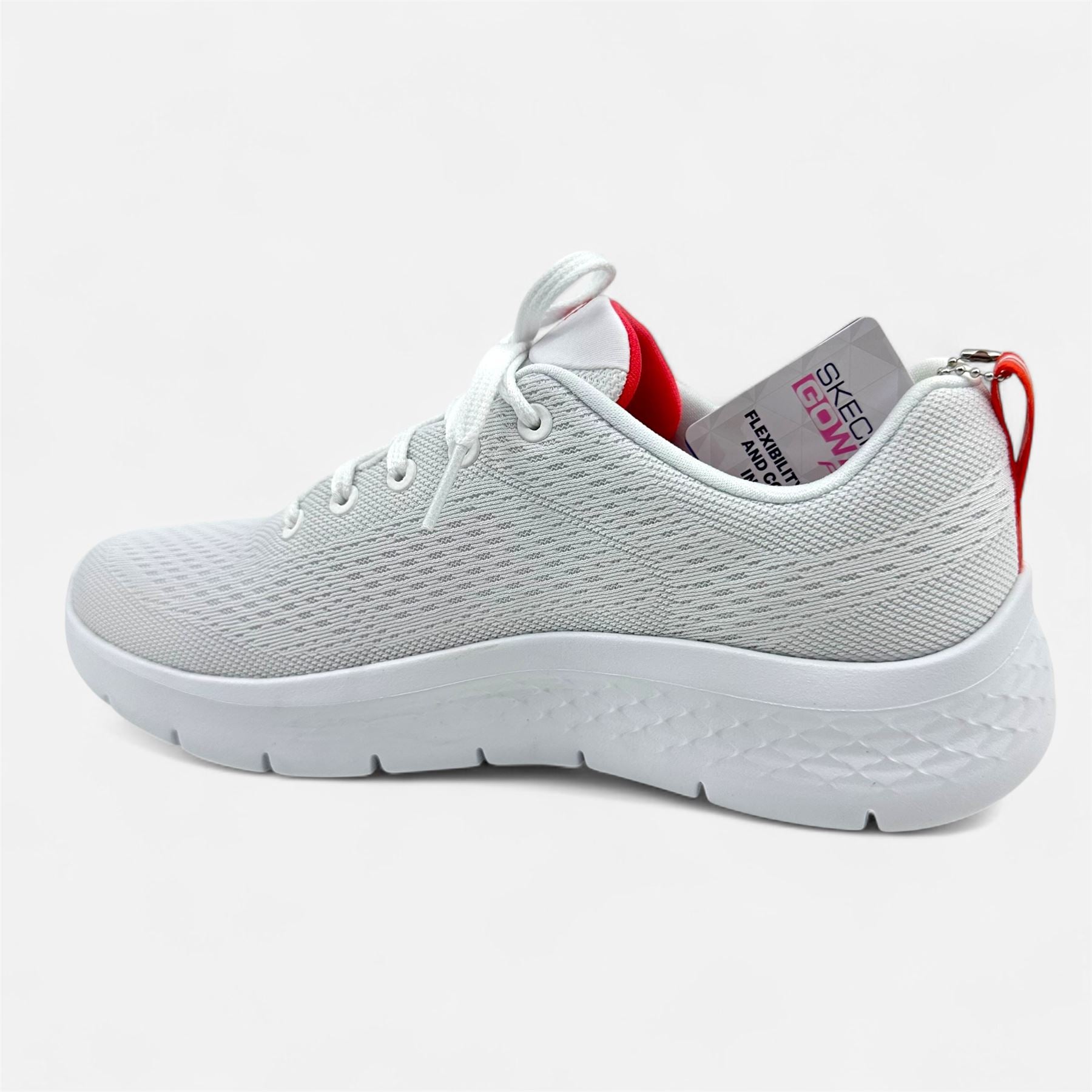 Skechers Go Walk Flex Kali White Hot Coral Womens Athletic Ultra Go Sneaker