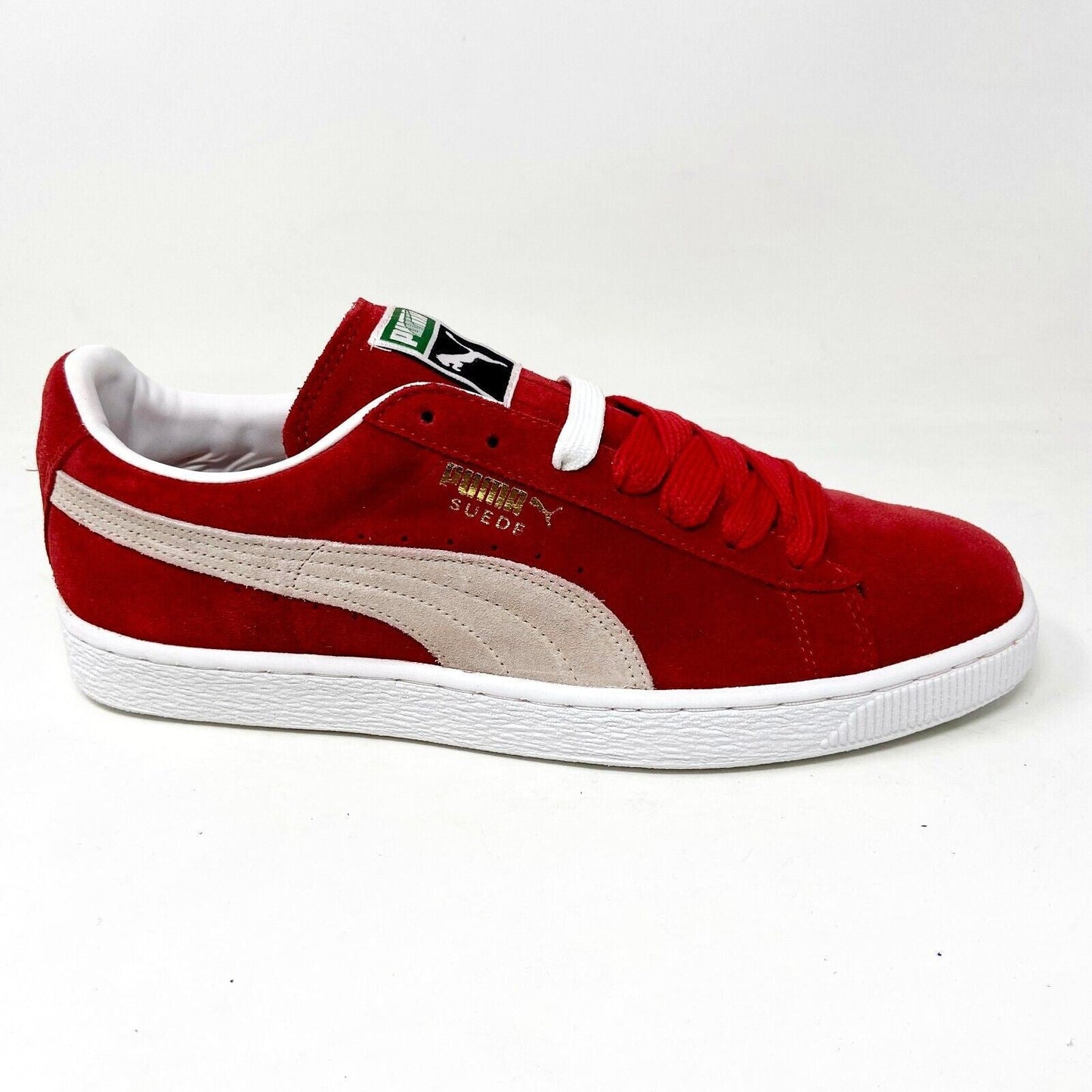 Puma Suede Classic + High Risk Red White Mens Sneakers 352634 65