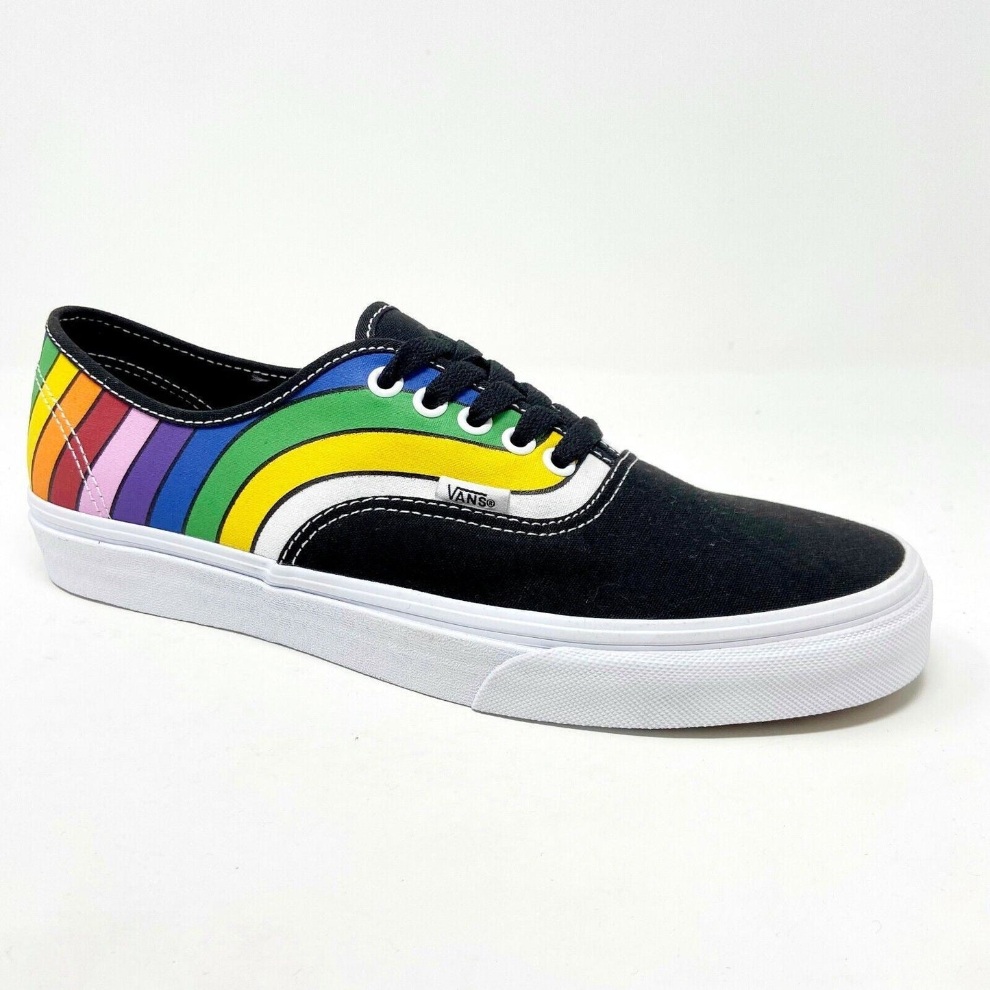 Vans Authentic (Refract) Black True White Rainbow Mens Casual Shoes
