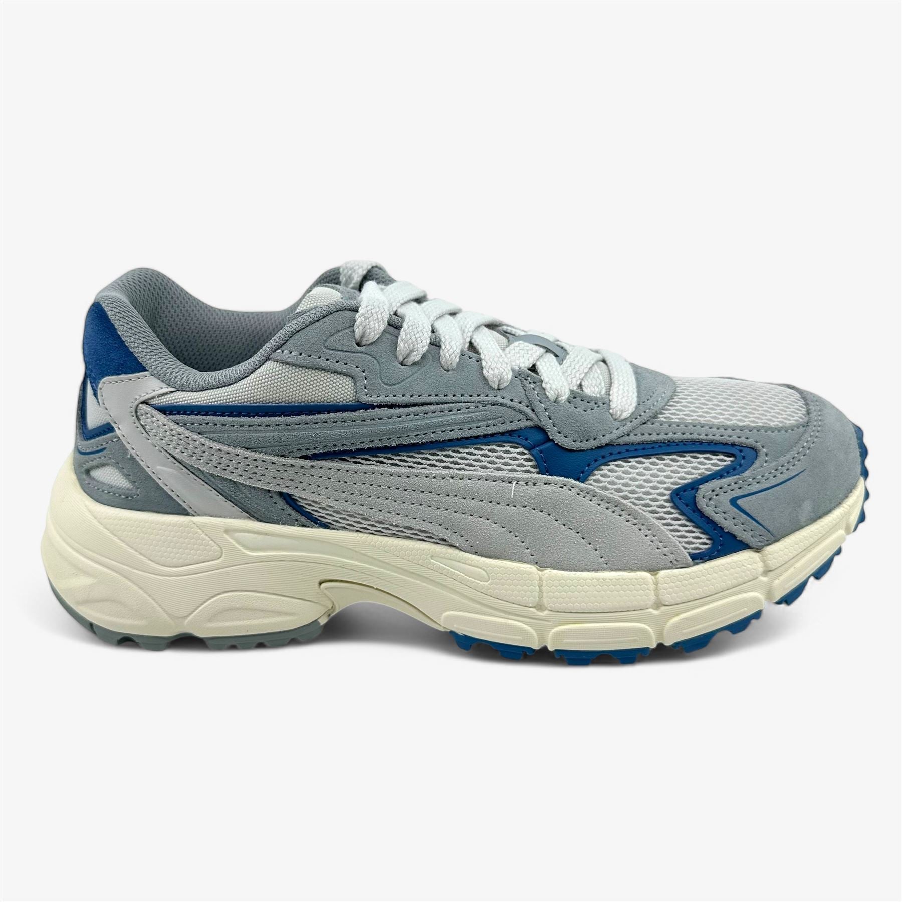 PUMA Teveris G Blue Horizon Feather Gray Mens Spikeless Golf Shoes