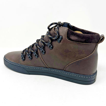 Clae Grant Umber Leather Brown Black Mens Premium Casual Sneakers