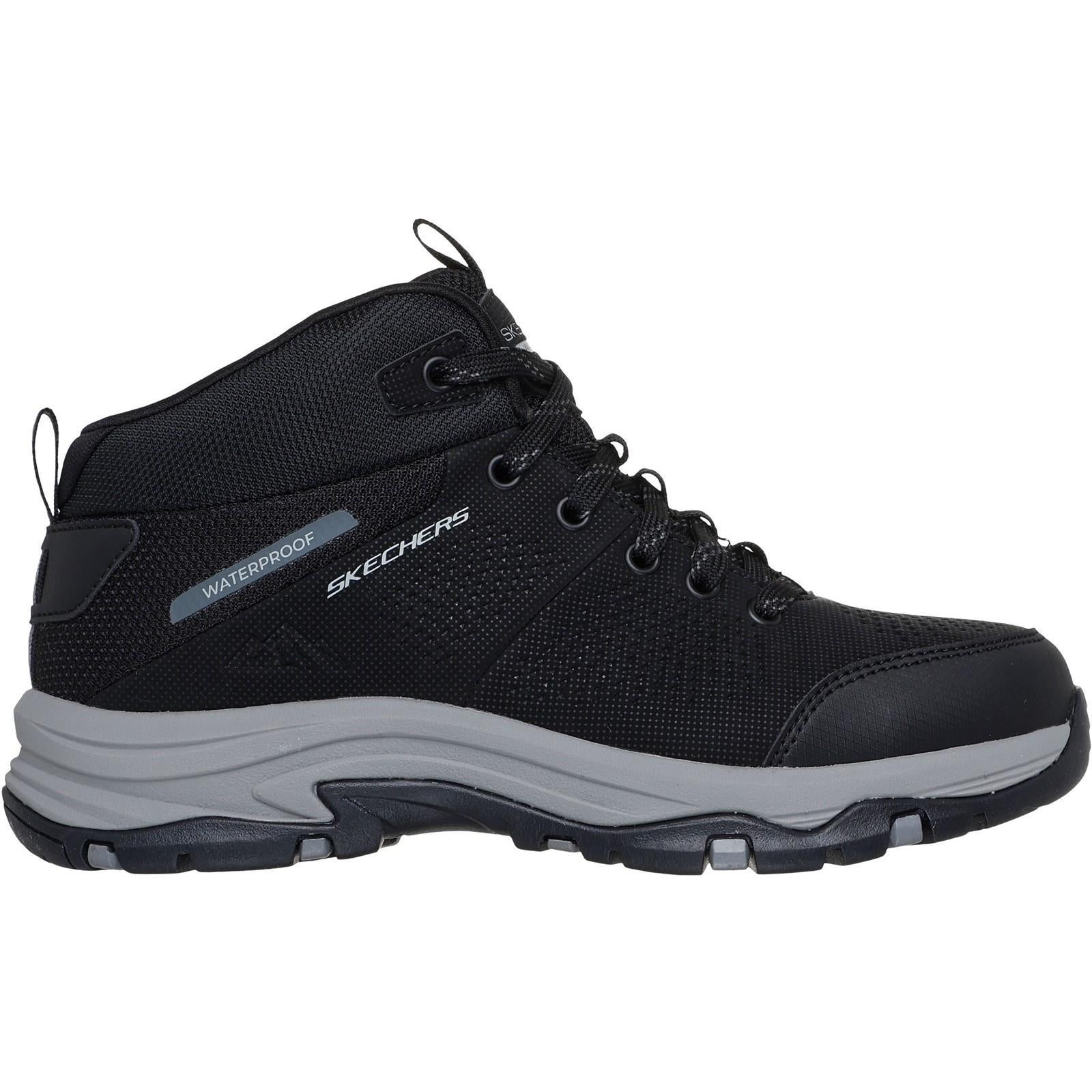 Women's Relaxed Fit Skechers 180005 Waterproof Trego Trail Destination Boots - Black/Charcoal