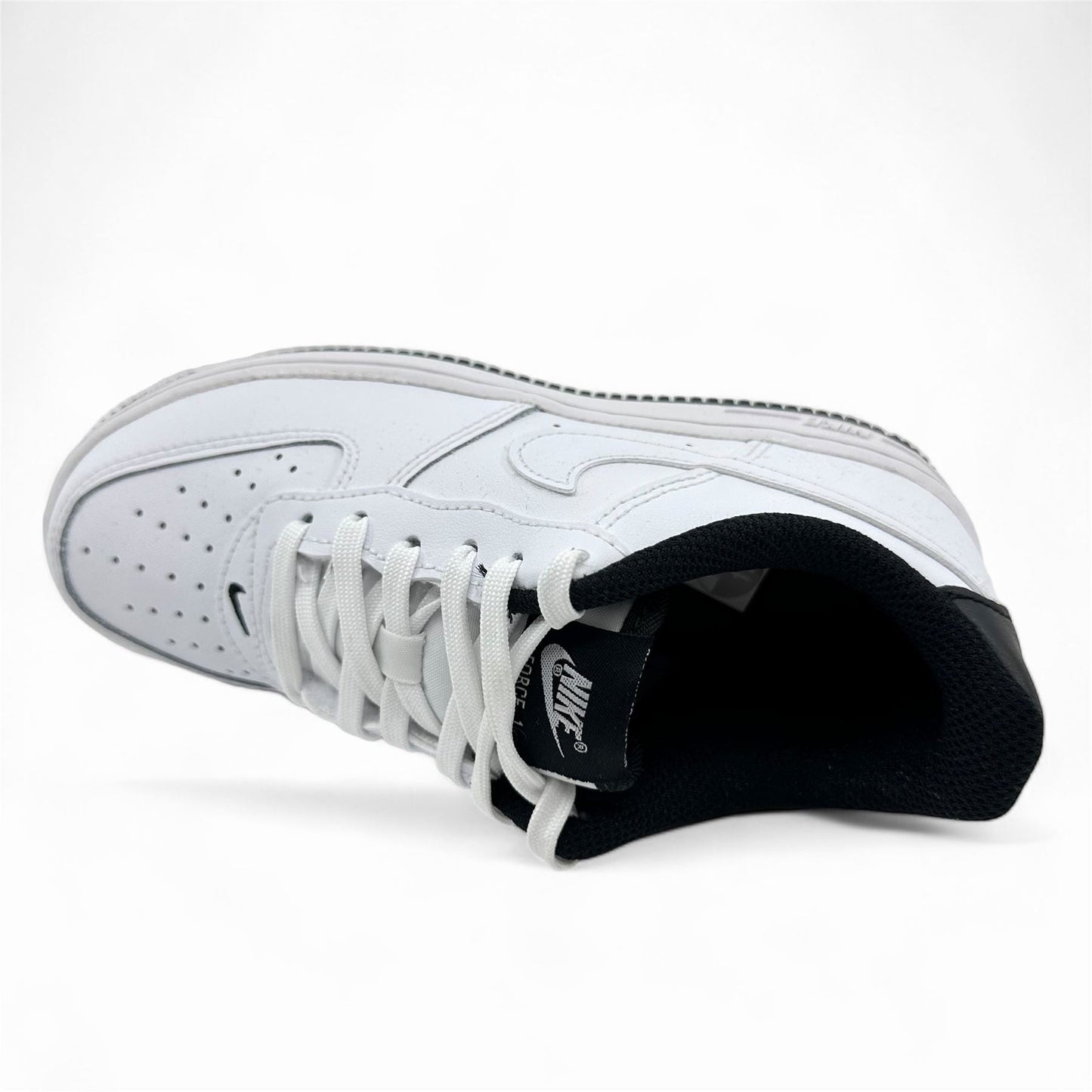 Nike Force 1 ESS White Black Kids Size 1 Athletic Sneaker