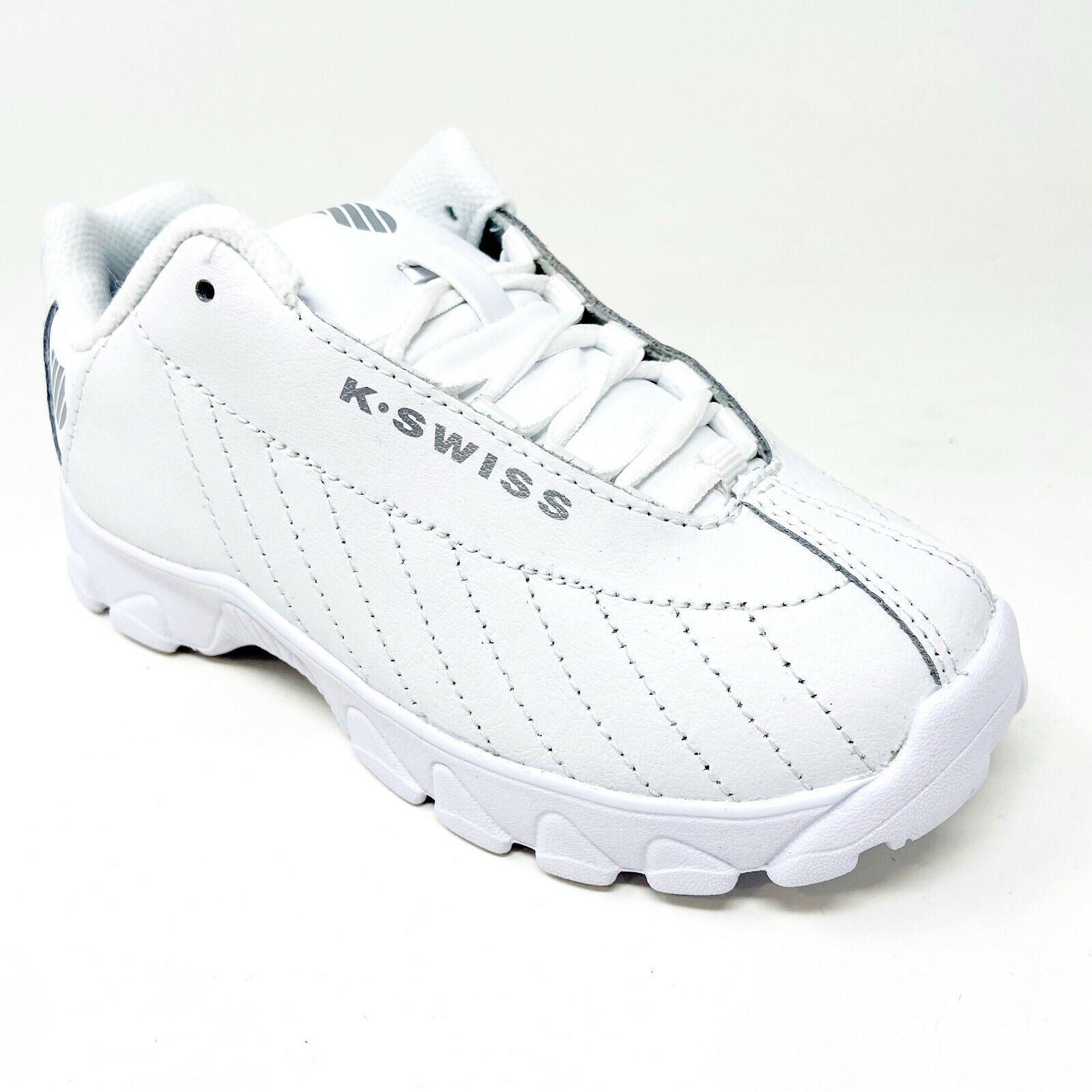K-Swiss ST329 White Silver Kids Casual Sneakers 56408 155
