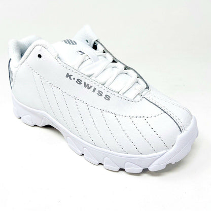 K-Swiss ST329 White Silver Kids Casual Sneakers 56408 155