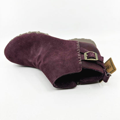 Skechers Bikers MC Embracing Burugndy Womens Wide Ankle Booties Shoes