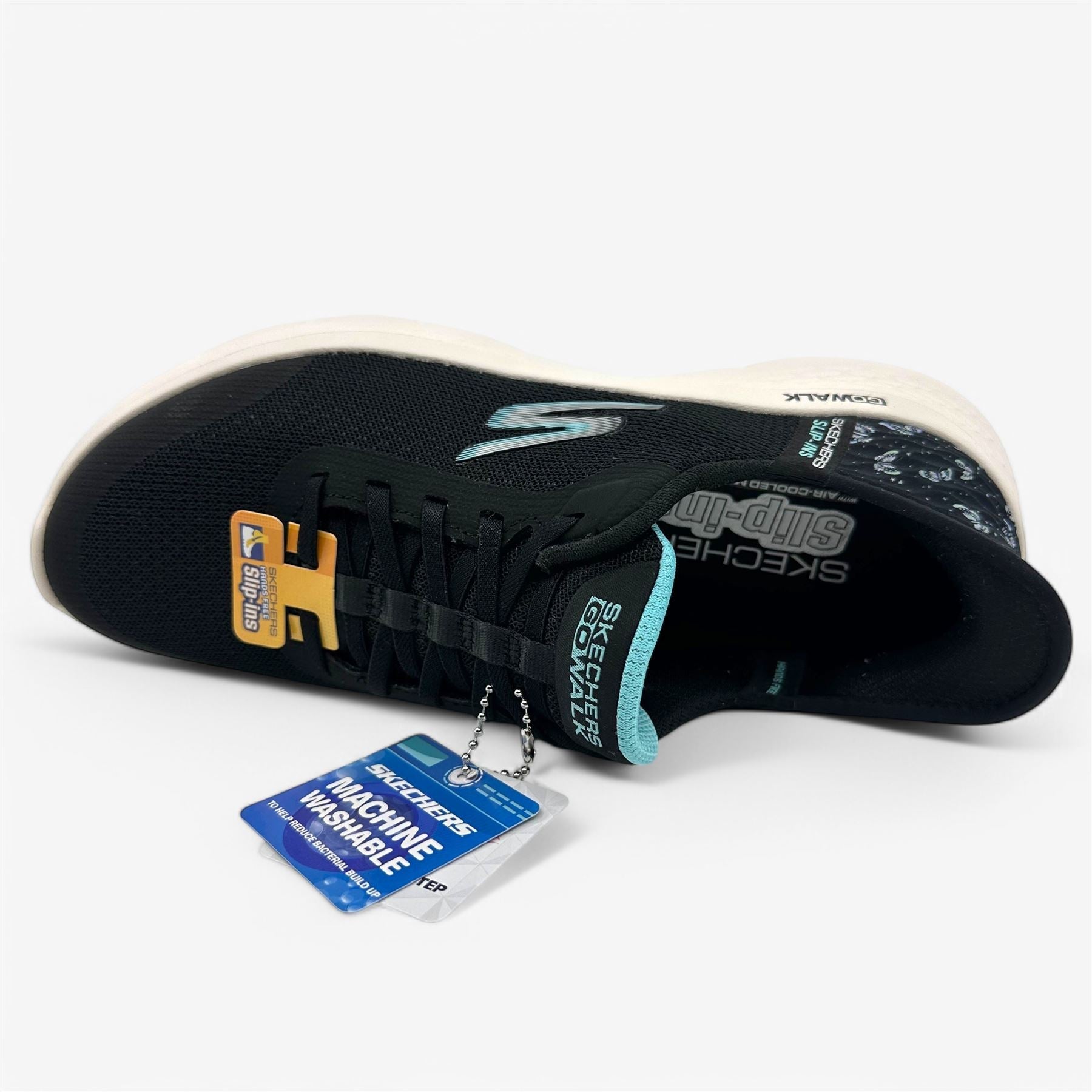 Skechers Go Walk Flex Eva Black Aqua Womens Athletic Sneaker