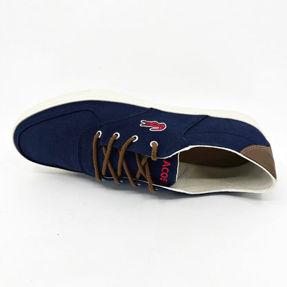 Lacoste Glendon 2 SRM Canvas Leather Dark Blue Mens Casual Sneakers