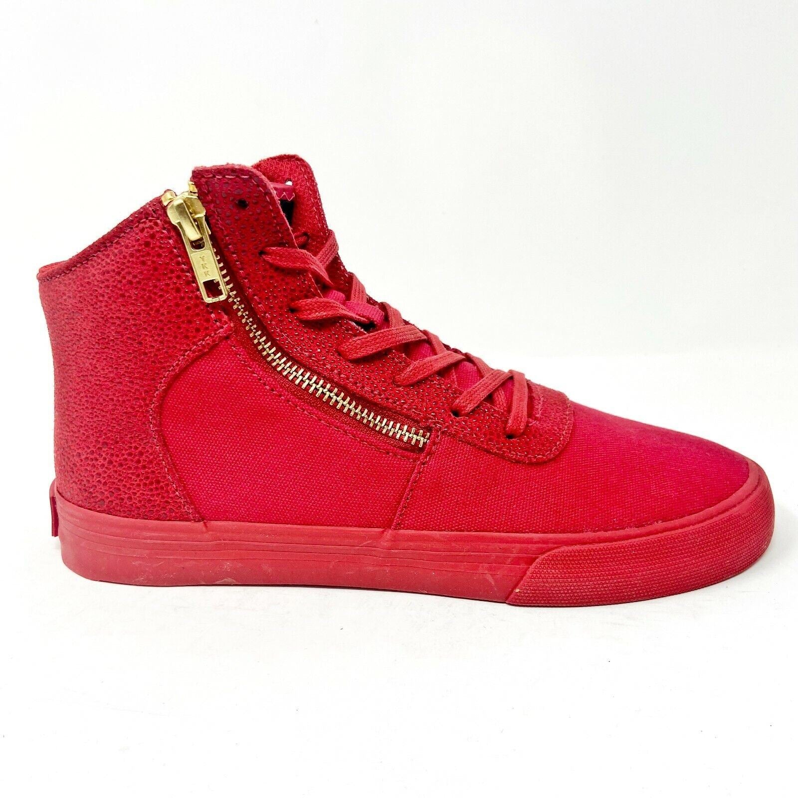 Supra Cuttler Risk Red Mens Size 7.5 Casual Zipper Sneakers 98037 616
