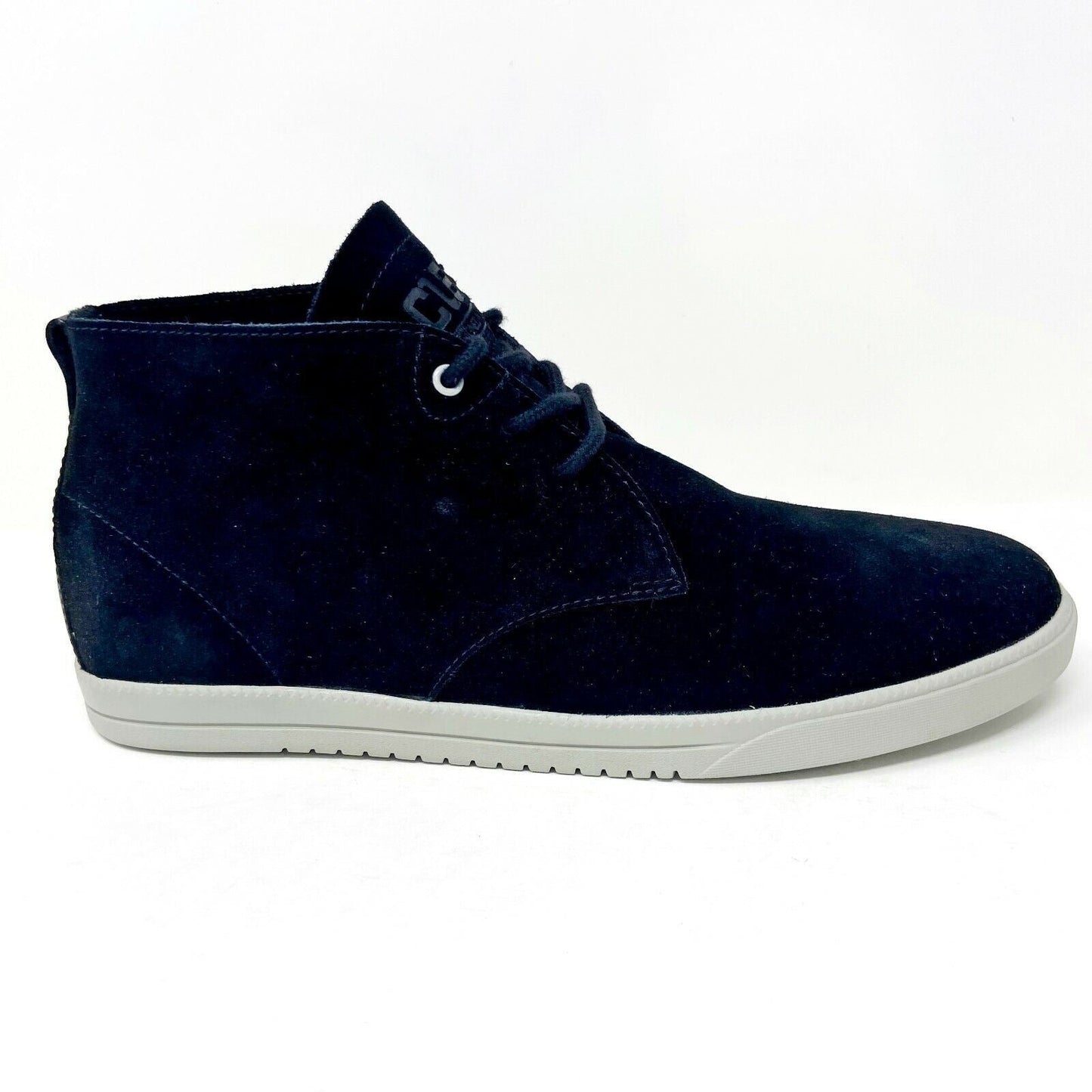 Clae Strayhorn Unlined Black Suede Gravel Mens Mid Casual Sneakers