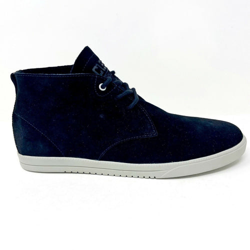 Clae Strayhorn Unlined Black Suede Gravel Mens Mid Casual Sneakers