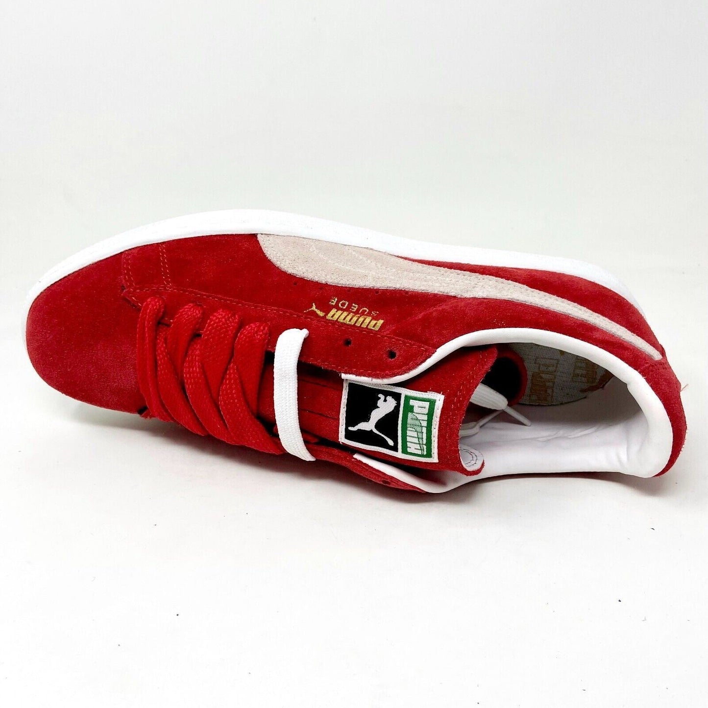 Puma Suede Classic + High Risk Red White Mens Sneakers 352634 65