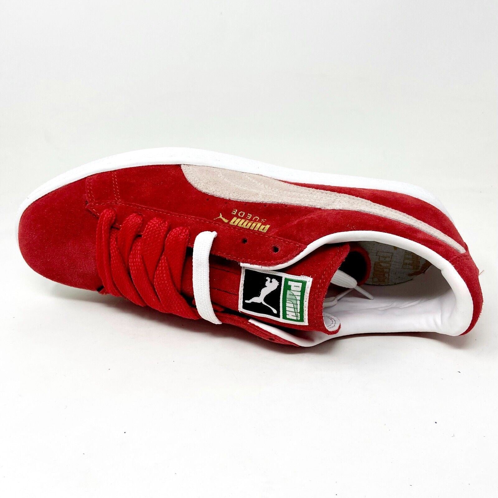 Puma Suede Classic + High Risk Red White Mens Sneakers 352634 65