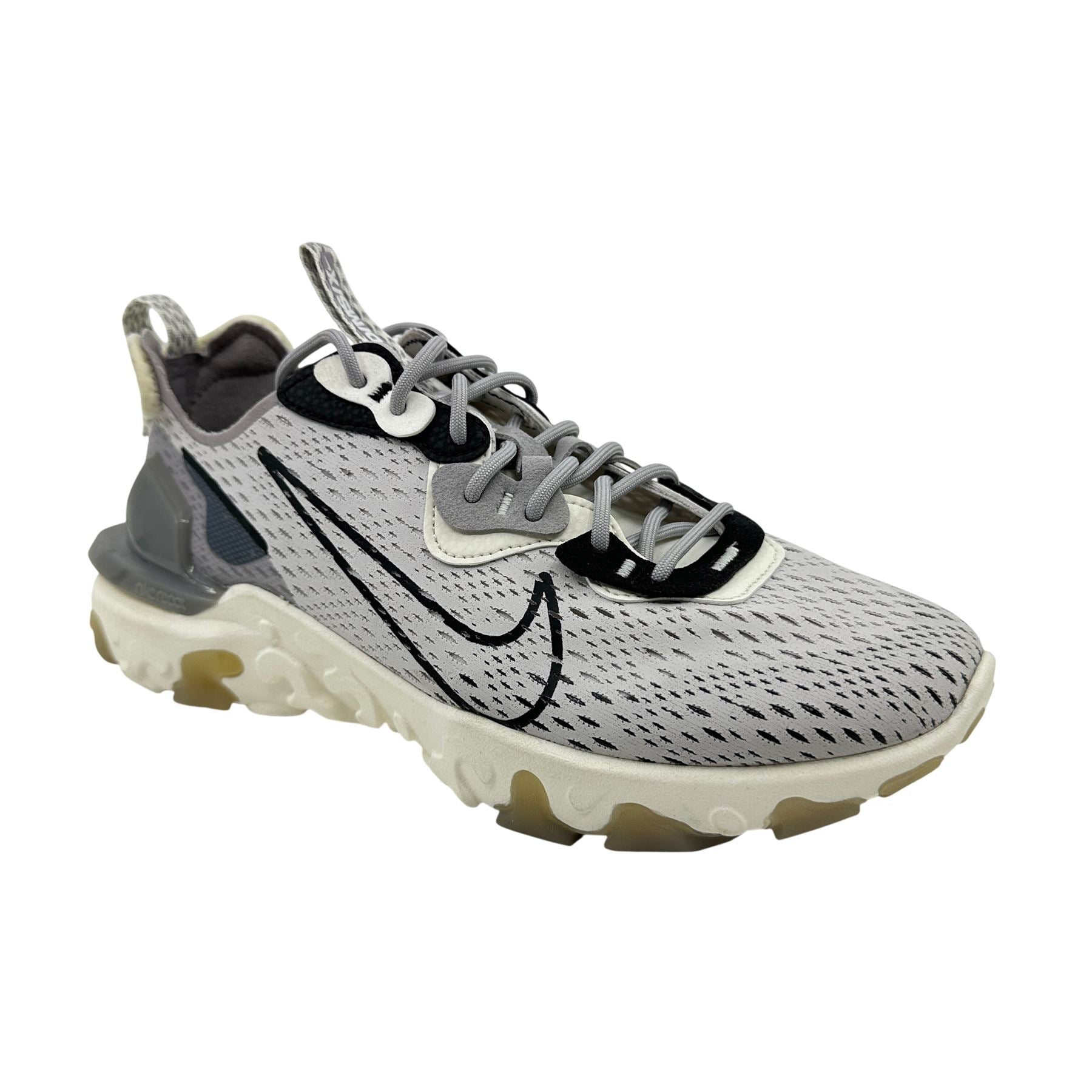 Nike React Vision Vast Grey Black White Mens Athletic D/MS/X Sneaker