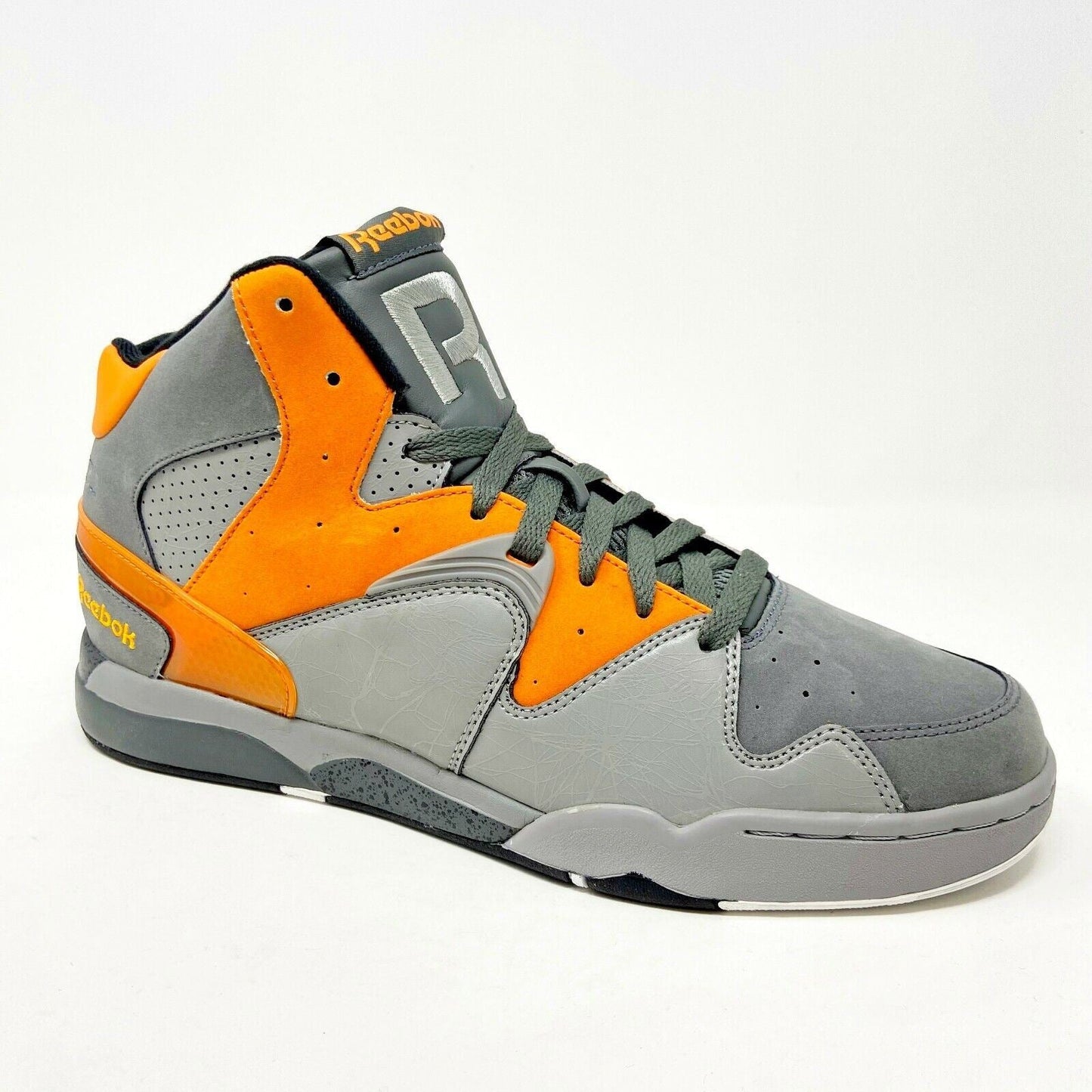 Reebok Classic Jam Gray Orange Mens Retro Basketball Sneakers J98248