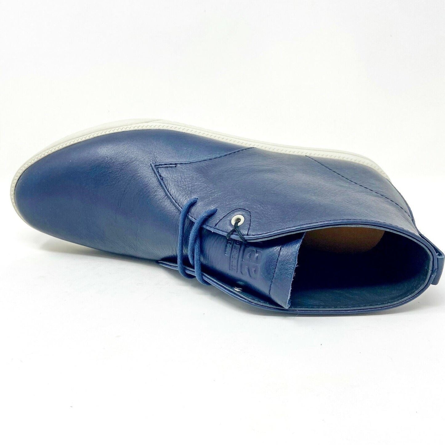 Clae Strayhorn Leather Navy Leather Mens Casual Sneakers