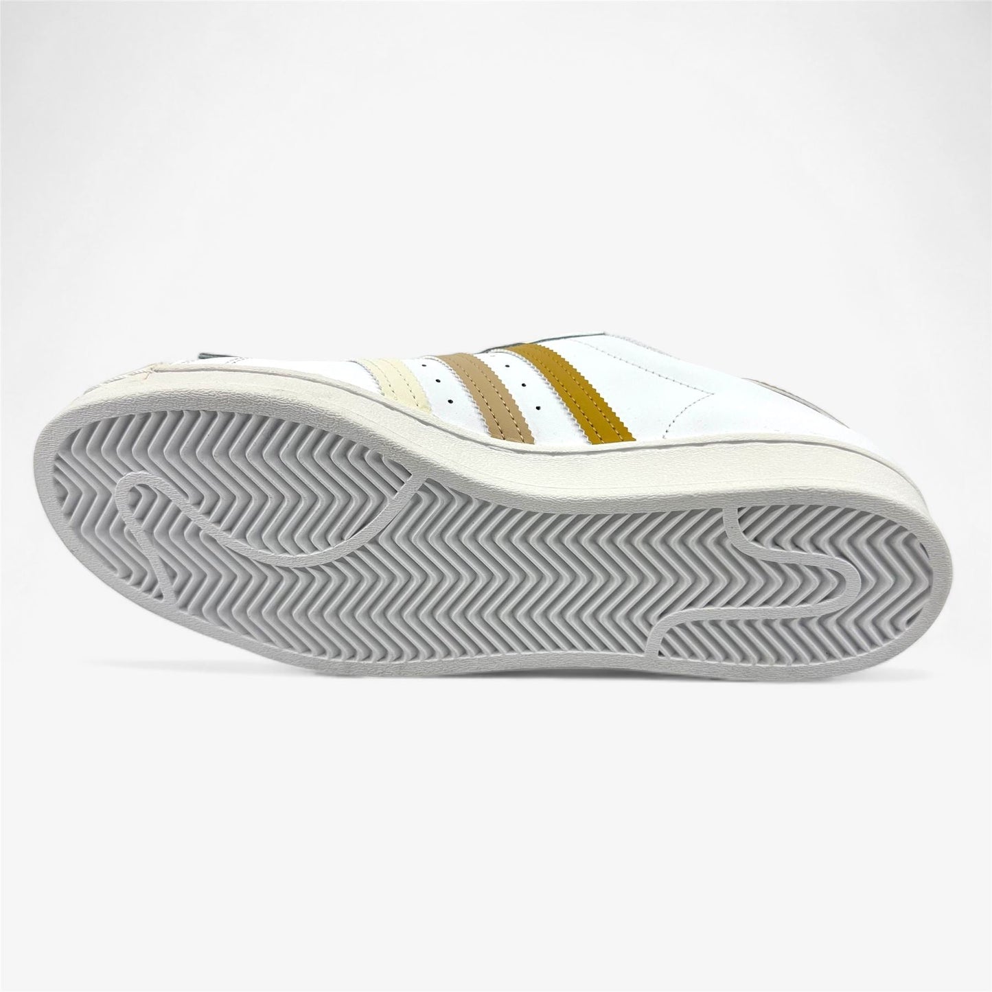 Adidas Superstar White Golden Beige Mens Athletic Sneaker