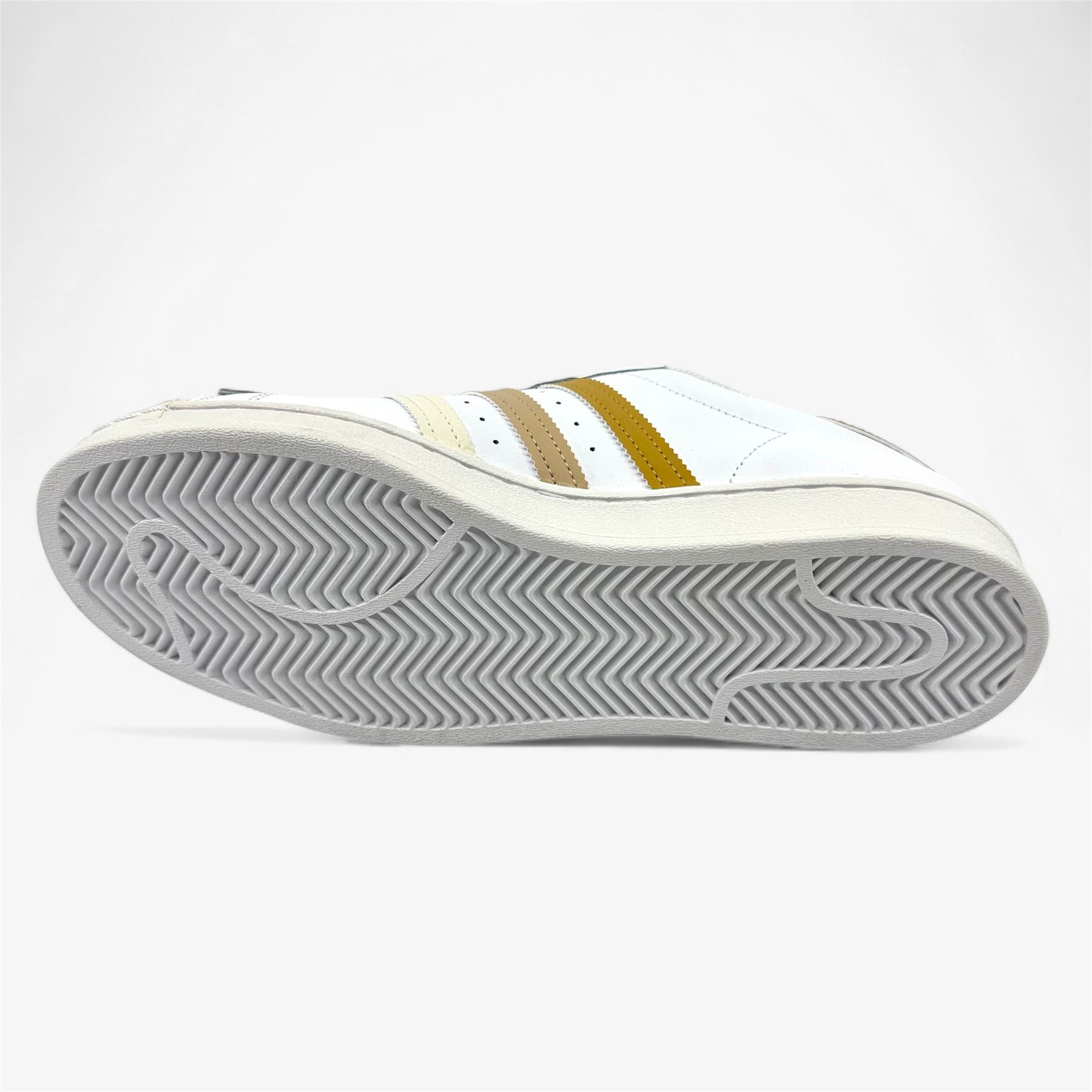 Adidas Superstar White Golden Beige Mens Athletic Sneaker