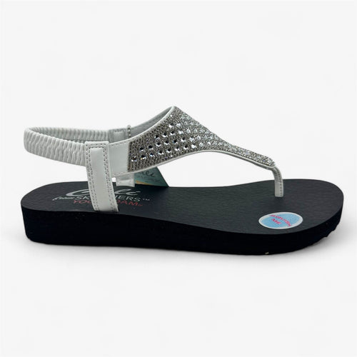 Skechers Meditation Rockstar White Womens Sandal Slingback