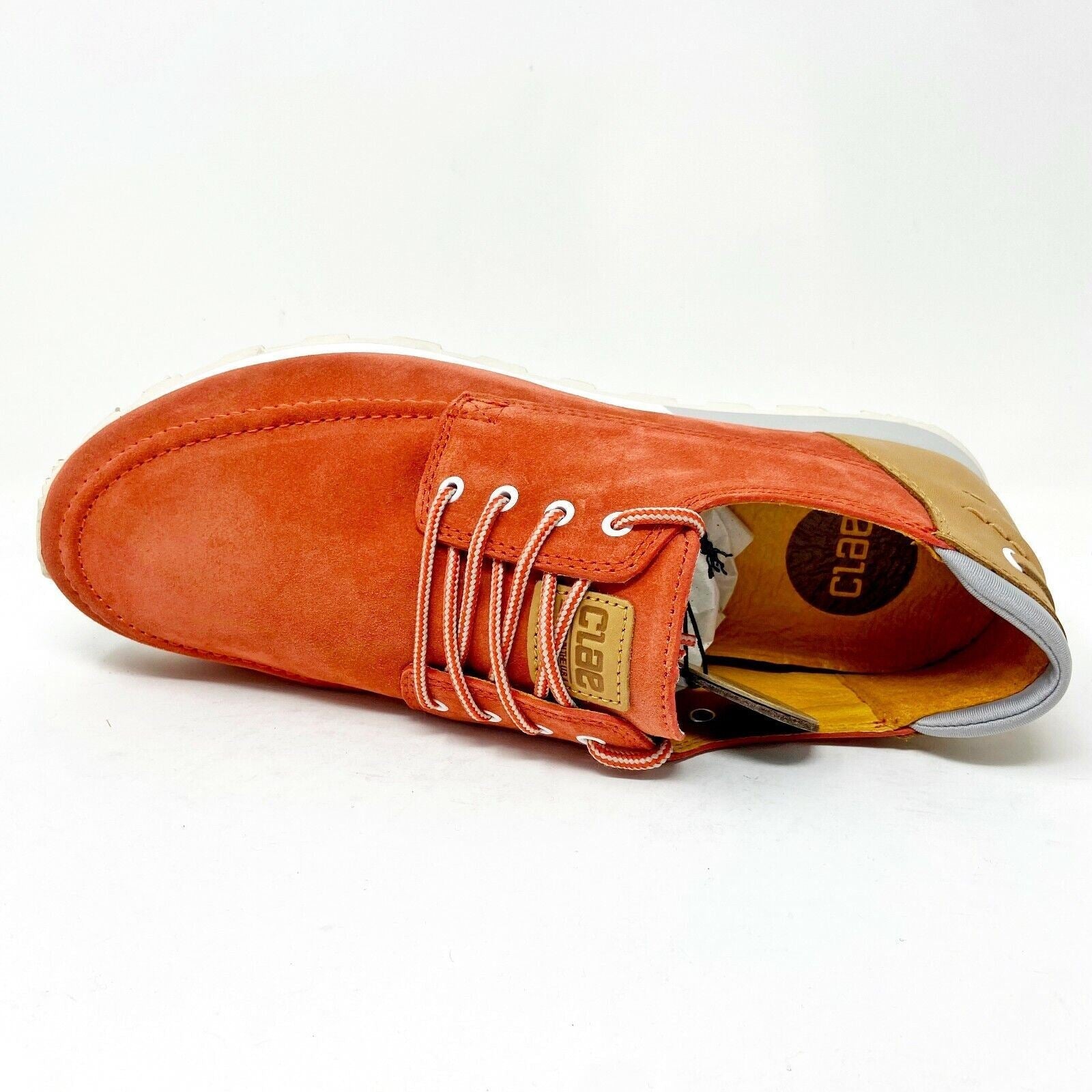 Clae Desmond Fire Suede Red Mens Premium Casual Shoes Sneakers