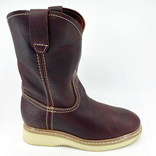 Bonanza 10" Wellington Goodyear Welt Brown Leather Mens Steel Toe Boots BAT102