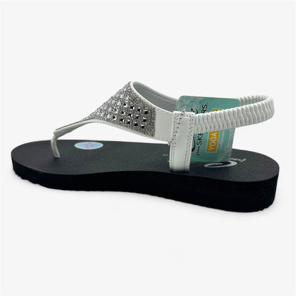 Skechers Meditation Rockstar White Womens Sandal Slingback